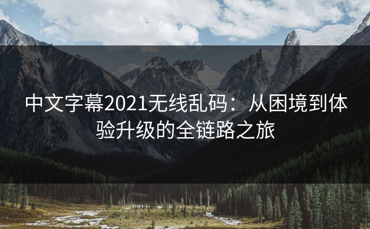 中文字幕2021无线乱码：从困境到体验升级的全链路之旅